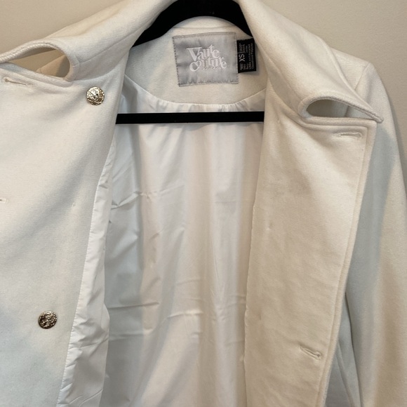 Vaute Couture plush cream short pea coat - size XS Made in USA vegan - Picture 13 of 16